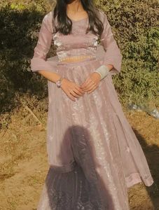 Elegant Lavender Lehenga Choli Set.