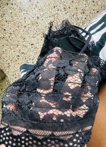Black Lace Bralette Crop Top