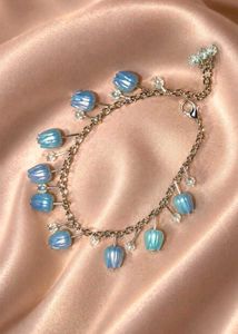 Blue Tulip Charm Bracelet