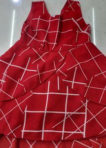 Red Geometric Print Dress