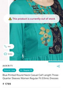 Teal Anarkali Kurta- M 🦚