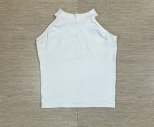 White Halter Neck Tank Top
