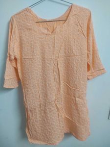 Orange Printed Kurta