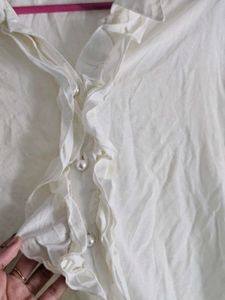 Elegant White Ruffle Shirt