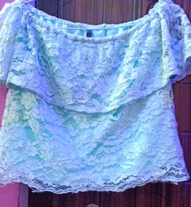 Off-Shoulder Lace Crop Top