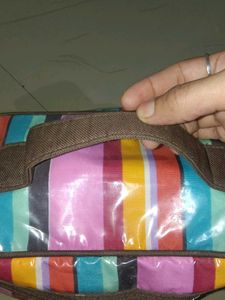 Striped Cosmetic Pouch