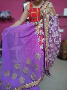 flawless lavender saree