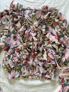 Floral Ruffle Blouse