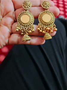 Exquisite Gold-Tone Mirror Earrings