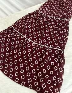 Maroon Kurta Set with Mirror Work