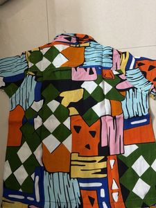 Vibrant Abstract Print Short Sleeve Shirt
