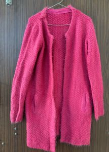 Fuzzy Pink Cardigan