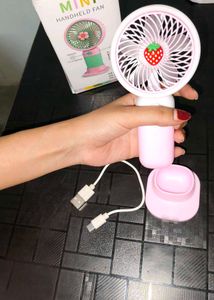 Cute Mini Handheld Fan with Strawberry Design