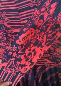 Red &amp; nevi Blue Floral Print Dress