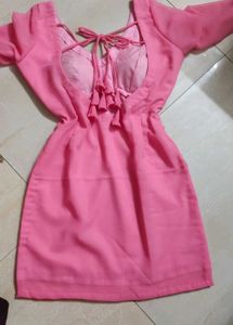backless plain georgette bell sleeve padded kurti