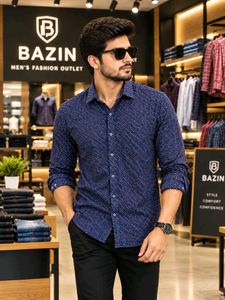 🇳🇿💫🎀Stylish Men's Printed Blue Shirt