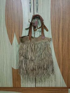 Unique Suede Fringe Hobo Bag