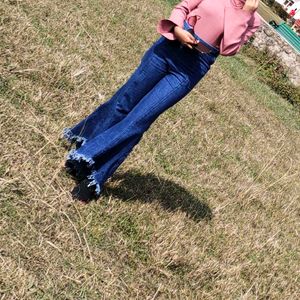 Blue Denim Bell Bottom Jeans