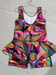Vintage Abstract Print Swimwear