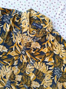 Tropical Leaf Print Short Sleeve Shirt