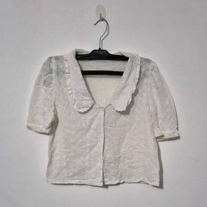 Chic White Broderie Anglaise Top
