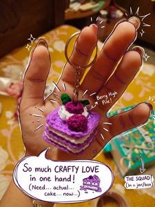 Cute Crochet Cake Keychain ✨💜
