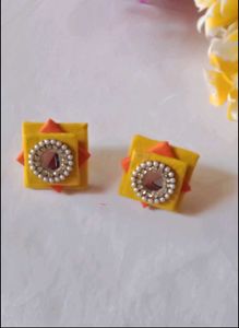Handmade Yellow &amp; Orange Earrings
