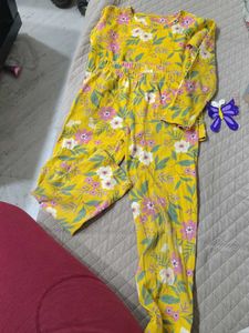 Yellow Floral Pajama Set