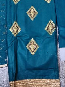 Elegant Teal Embroidered Kurta Set
