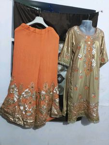 Beautiful golden kurti set