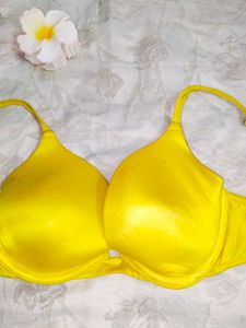 Vibrant Yellow Padded  push-up Bra
