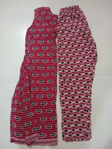 Red Printed Palazzo Pants