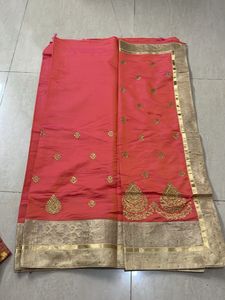 Beautiful Embroidered Silk Saree