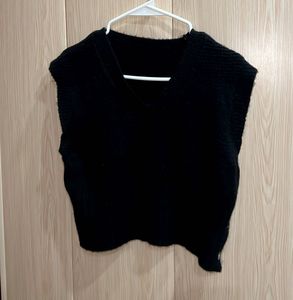 Black Knit Sweater Vest