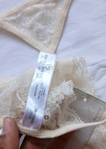 Beige Lace Thong