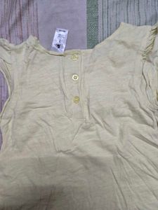 Yellow Embroidered Short Sleeve Blouse