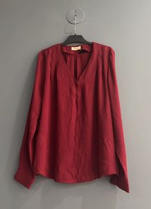 Burgundy Long Sleeve Blouse
