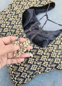 Elegant Black &amp; Gold Blouse