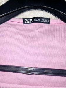 Zara Pink Long Sleeve Bodysuit - Size M