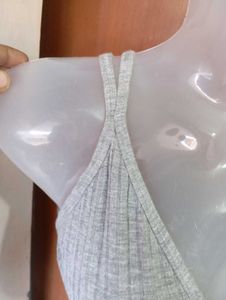 Gray Lace Trim Bralette