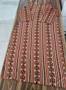 Trendy Brown Multicolor Kurti