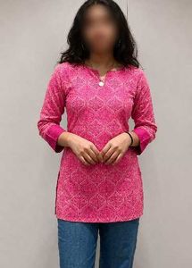 Pink Printed Kurta (XS)
