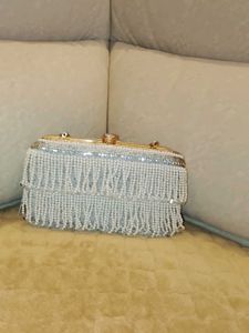 Beaded Fringe Clutch Bag