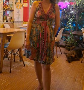 Bohemian Print Backless Dress