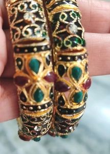 1gm Gold Jadau Kundan Set of 2