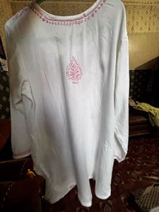 Embroidered White Kurta