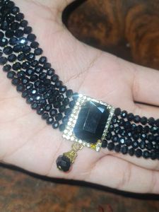 Black Beaded Choker Necklace Set🖤