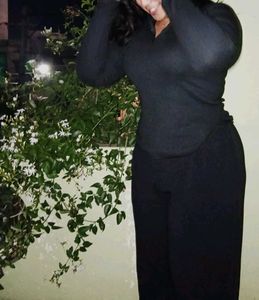 Black Ribbed Knit Turtleneck