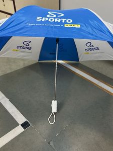 One Blue &amp; White Umbrella