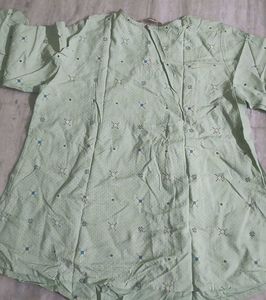 Light Green Printed short Kurta